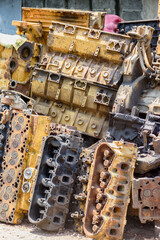 A company that disassembles old engines of excavators and bulldozers in order to obtain spare parts...