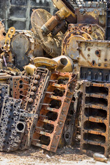 A company that disassembles old engines of excavators and bulldozers in order to obtain spare parts...