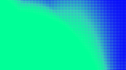 Dots halftone green blue color pattern gradient texture with technology digital background. Dots pop art comics with summer background.