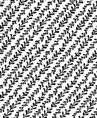 Seamless diagonal ivy pattern, modern print. 