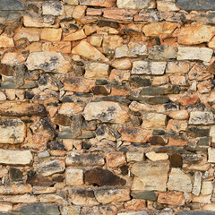 Medieval stone wall. Seamless texture. Perfect tiled on all sides.
