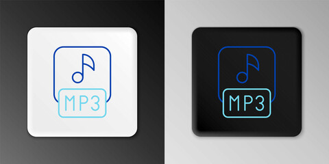 Line MP3 file document. Download mp3 button icon isolated on grey background. Mp3 music format sign. MP3 file symbol. Colorful outline concept. Vector