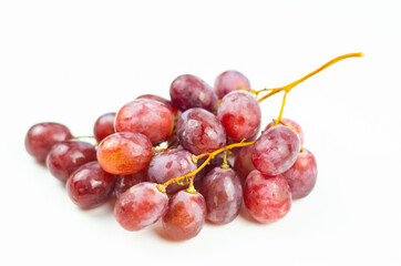 Pink grapes on the vine