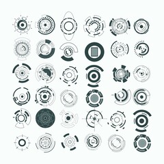 set of abstract business technology HUD circle logo design vector