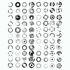 set of abstract business technology HUD circle logo design vector