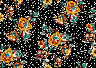 Naklejka premium Seamless flower pattern, floral print.