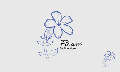 Flower Logo Design Template. Luxury flower vector logotype. Blue Color Flower.