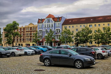 Fototapeta na wymiar weißwasser, deutschland - marktplatz in der altstadt