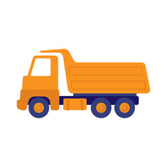 Dump truck icon. Colored silhouette. Side view. Vector simple flat graphic illustration. The isolated object on a white background. Isolate.