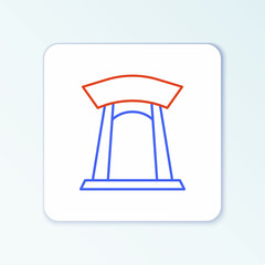 Line Korean traditional gate icon isolated on white background. Colorful outline concept. Vector