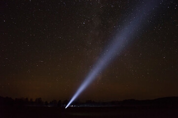 A ray of light in the starry sky
