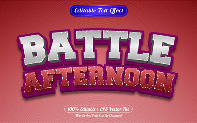 Editable text effect battle afternoon template style