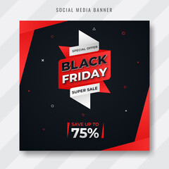 Creative modern black friday social media post banner design.  