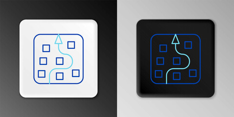 Line Neural network icon isolated on grey background. Artificial intelligence AI. Colorful outline concept. Vector