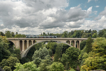 Fototapeta na wymiar Adolphe Bridge in Luxembourg city center