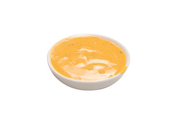 Sauce in a bowl isolated on white background.