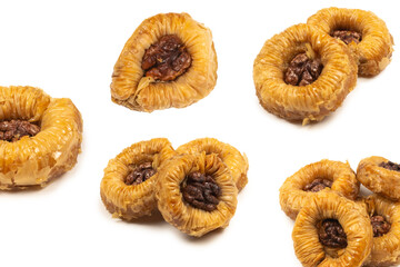 Tasty baklava isolated on white background.