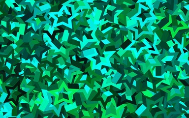 Dark Green vector layout with bright stars.