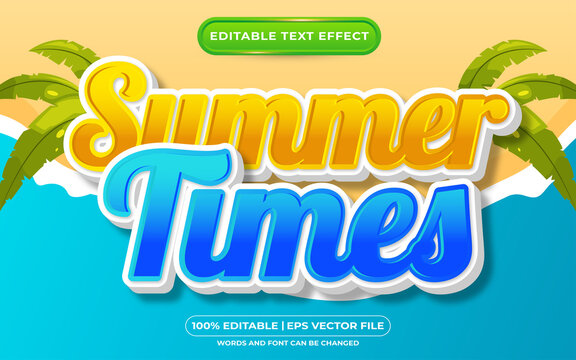 Editable text effect summer times template style