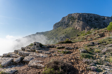 The Montcabrer, emblematic mountain in the province of Alicante (Spain).  - obrazy, fototapety, plakaty