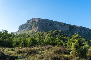 Naklejka na ściany i meble The Montcabrer, emblematic mountain in the province of Alicante (Spain). 