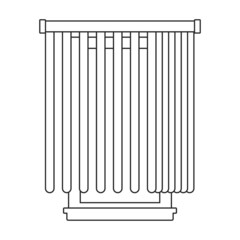 Window blind vector outline icon. Vector illustration jalousie on white background. Isolated outline illustration icon of window blind .