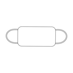 Mask medical vector outline icon. Vector illustration protection face of doctor on white background. Isolated outline illustration icon of mask medical .