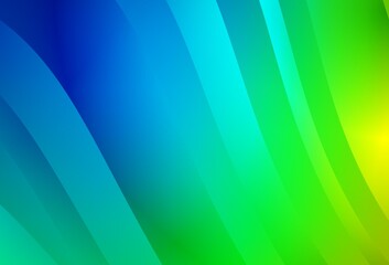 Light Blue, Green vector background with curved lines.