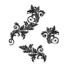 Baroque isolated element, classical ornament.