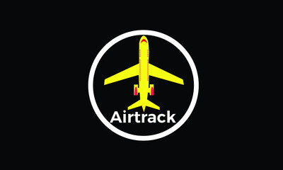 airplane icon on black background