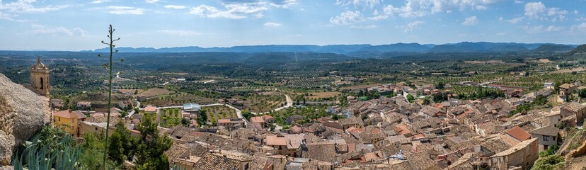 Fototapeta na wymiar Panoramic view of the village La Fresnada in Teruel Spain