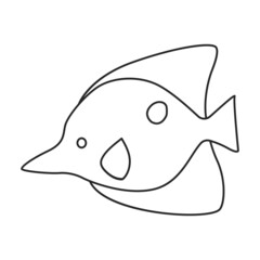 Tropical fish vector outline icon. Vector illustration exotic aunafish on white background. Isolated outline illustration icon of tropical fish .