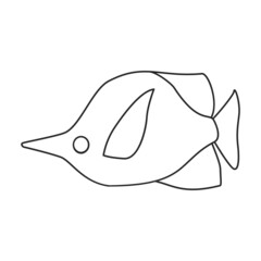 Tropical fish vector outline icon. Vector illustration exotic aunafish on white background. Isolated outline illustration icon of tropical fish .