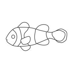 Tropical fish vector outline icon. Vector illustration exotic aunafish on white background. Isolated outline illustration icon of tropical fish .