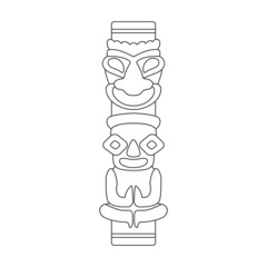 Totem tribal vector outline icon. Vector illustration mask of idol on white background. Isolated outline illustration icon of totem tribal .