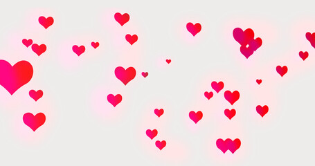 Pink And Red Hearts Stock Image In White Background