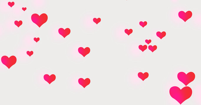 Pink And Red Hearts Stock Image In White Background