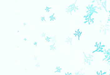 Light BLUE vector natural pattern with branches.