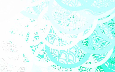 Light Green vector Glitter abstract illustration with blurred drops of rain.