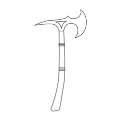 Axe of medieval vector outline icon. Vector illustration weapon ancient on white background. Isolated outline illustration icon axe of medieval .