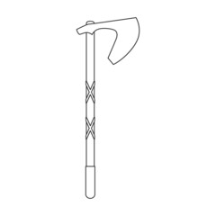 Axe of medieval vector outline icon. Vector illustration weapon ancient on white background. Isolated outline illustration icon axe of medieval .