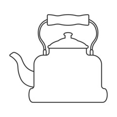 Kettle vector outline icon. Vector illustration teapot on white background. Isolated outline illustration icon of kettle .