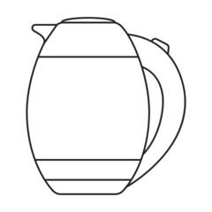 Kettle vector outline icon. Vector illustration teapot on white background. Isolated outline illustration icon of kettle .