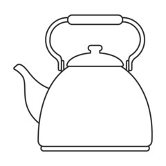 Kettle vector outline icon. Vector illustration teapot on white background. Isolated outline illustration icon of kettle .