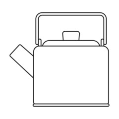 Kettle vector outline icon. Vector illustration teapot on white background. Isolated outline illustration icon of kettle .
