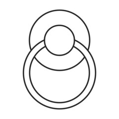 Door handle vector outline icon. Vector illustration doorknob on white background. Isolated outline illustration icon of door handle .