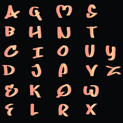 set of English alphabet Vector Illustration. Font style
