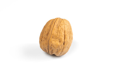 walnuts, whole walnuts on white background, one walnuts