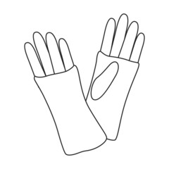 Glove vector cartoon icon. Vector illustration accessory for hand on white background. Isolated cartoon illustration icon of glove hand.