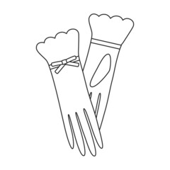 Glove vector cartoon icon. Vector illustration accessory for hand on white background. Isolated cartoon illustration icon of glove hand.